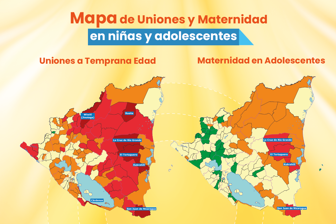 UNFPA Nicaragua Mapa de Uniones y Maternidad en Niñas y Adolescentes